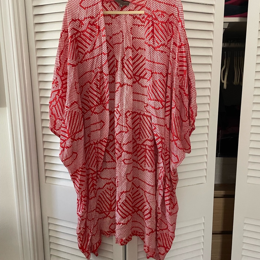 Red and White Women's Swim Cover-Up